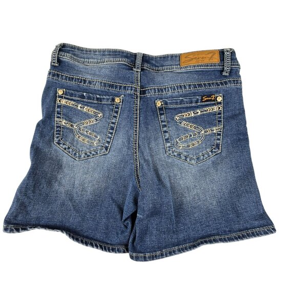 Seven7 Womens Shorts Denim Jeans Size 10 With Back Pocket Detail JH1789 - Picture 4 of 6